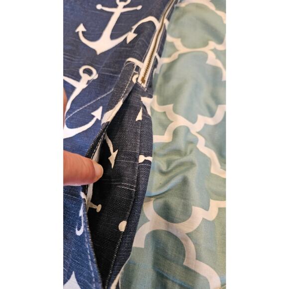 Utility Canvas Anchor Print Dress Made in USA Nautical Cotton Shift Size M - Picture 2 of 12